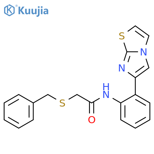 Acetamide, N-(2-imidazo[2,1-b]thiazol-6-ylphenyl)-2-[(phenylmethyl)thio]- structure