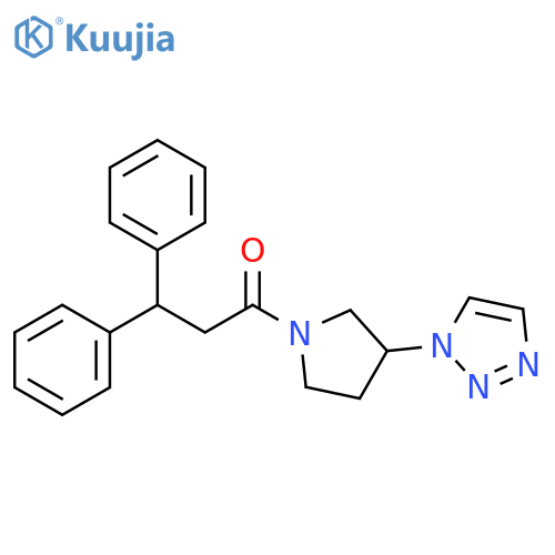 3,3-Diphenyl-1-[3-(1H-1,2,3-triazol-1-yl)-1-pyrrolidinyl]-1-propanone structure