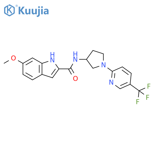 6-methoxy-N-{1-[5-(trifluoromethyl)pyridin-2-yl]pyrrolidin-3-yl}-1H-indole-2-carboxamide structure