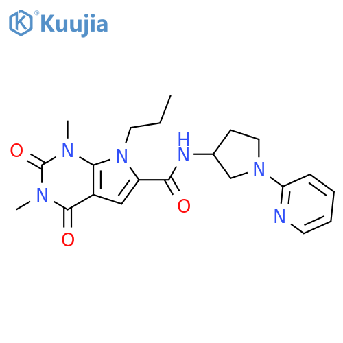 1,3-dimethyl-2,4-dioxo-7-propyl-N-(1-pyridin-2-ylpyrrolidin-3-yl)pyrrolo[2,3-d]pyrimidine-6-carboxamide structure