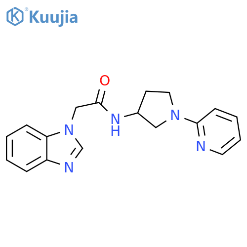 N-[1-(2-Pyridinyl)-3-pyrrolidinyl]-1H-benzimidazole-1-acetamide structure