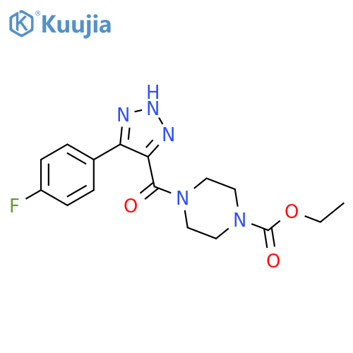 ethyl 4-[4-(4-fluorophenyl)-1H-1,2,3-triazole-5-carbonyl]piperazine-1-carboxylate structure