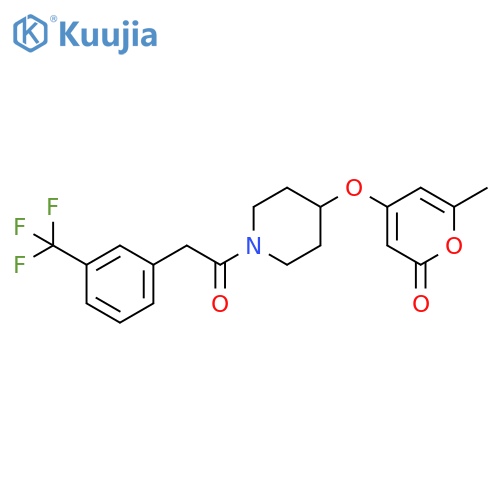 6-Methyl-4-[[1-[2-[3-(trifluoromethyl)phenyl]acetyl]-4-piperidinyl]oxy]-2H-pyran-2-one structure