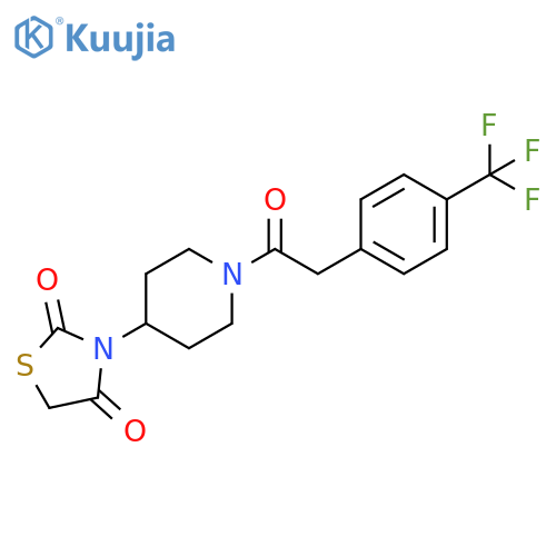 2,4-Thiazolidinedione, 3-[1-[2-[4-(trifluoromethyl)phenyl]acetyl]-4-piperidinyl]- structure