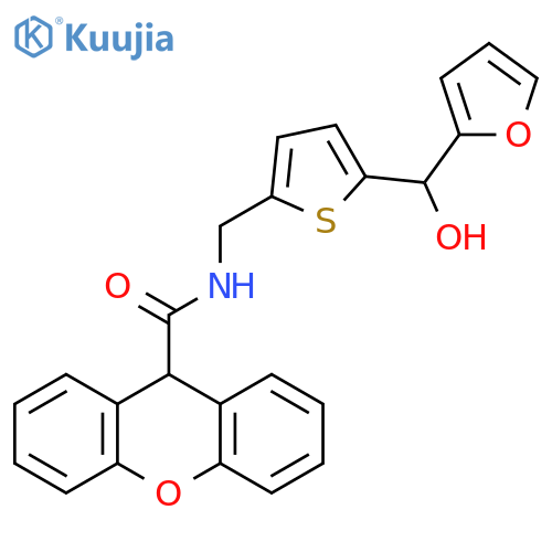 N-({5-[(furan-2-yl)(hydroxy)methyl]thiophen-2-yl}methyl)-9H-xanthene-9-carboxamide structure