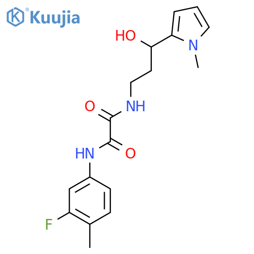 N'-(3-fluoro-4-methylphenyl)-N-[3-hydroxy-3-(1-methyl-1H-pyrrol-2-yl)propyl]ethanediamide structure