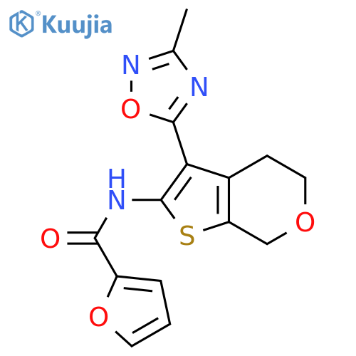 N-[3-(3-methyl-1,2,4-oxadiazol-5-yl)-4H,5H,7H-thieno[2,3-c]pyran-2-yl]furan-2-carboxamide structure