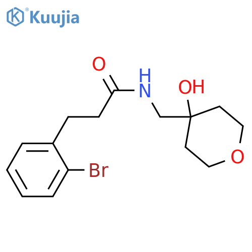 3-(2-bromophenyl)-N-[(4-hydroxyoxan-4-yl)methyl]propanamide structure