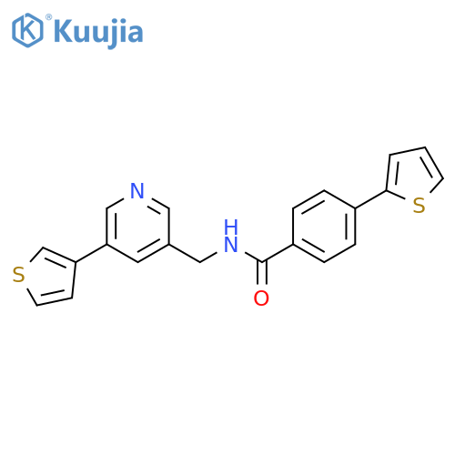4-thiophen-2-yl-N-[(5-thiophen-3-ylpyridin-3-yl)methyl]benzamide structure