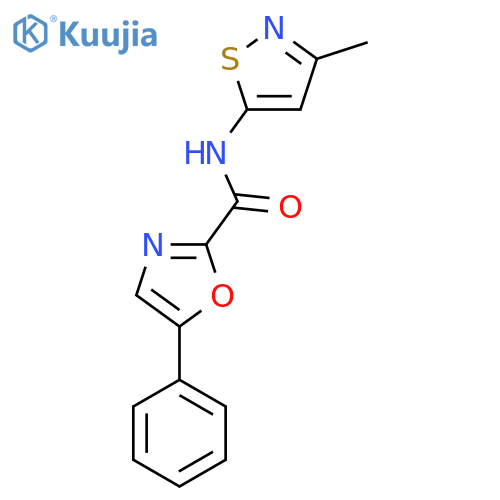 N-(3-methyl-1,2-thiazol-5-yl)-5-phenyl-1,3-oxazole-2-carboxamide structure