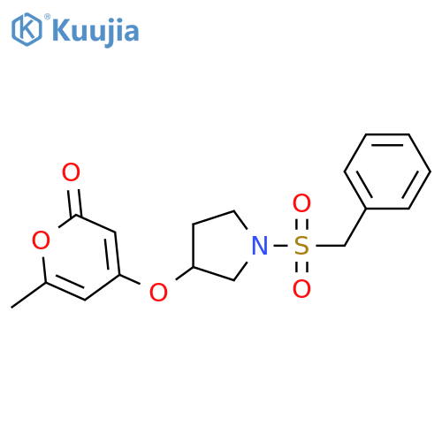 4-(1-benzylsulfonylpyrrolidin-3-yl)oxy-6-methylpyran-2-one structure