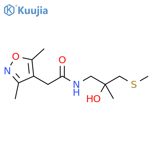 2-(3,5-dimethyl-1,2-oxazol-4-yl)-N-[2-hydroxy-2-methyl-3-(methylsulfanyl)propyl]acetamide structure