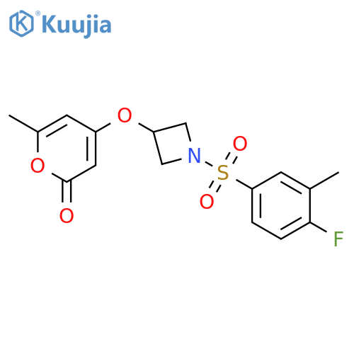 4-[[1-[(4-Fluoro-3-methylphenyl)sulfonyl]-3-azetidinyl]oxy]-6-methyl-2H-pyran-2-one structure