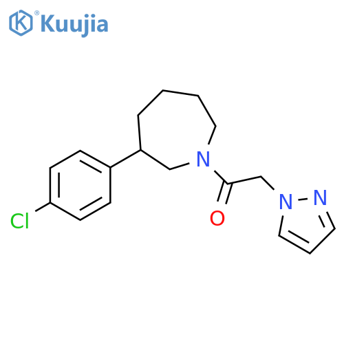 1-[3-(4-chlorophenyl)azepan-1-yl]-2-pyrazol-1-ylethanone structure