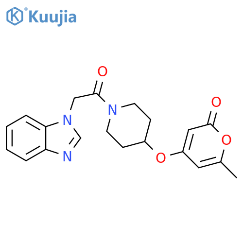 4-[[1-[2-(1H-Benzimidazol-1-yl)acetyl]-4-piperidinyl]oxy]-6-methyl-2H-pyran-2-one structure