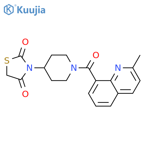 3-[1-(2-methylquinoline-8-carbonyl)piperidin-4-yl]-1,3-thiazolidine-2,4-dione structure