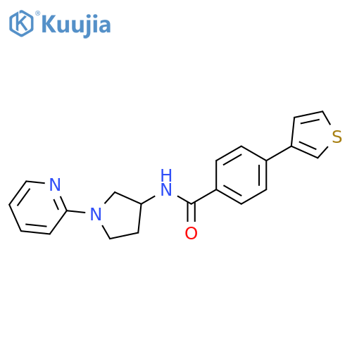 N-(1-pyridin-2-ylpyrrolidin-3-yl)-4-thiophen-3-ylbenzamide structure