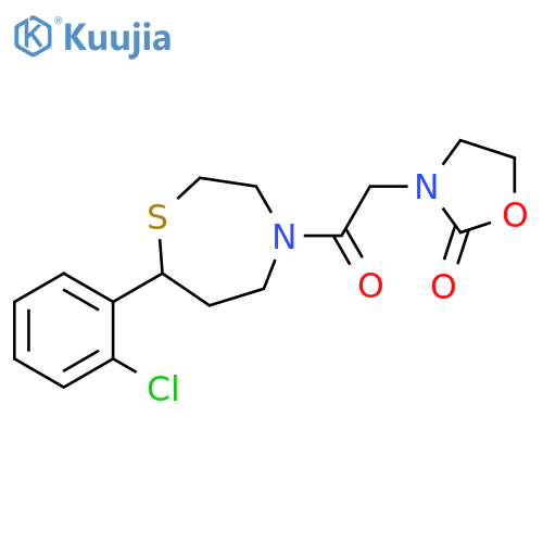 3-{2-[7-(2-chlorophenyl)-1,4-thiazepan-4-yl]-2-oxoethyl}-1,3-oxazolidin-2-one structure