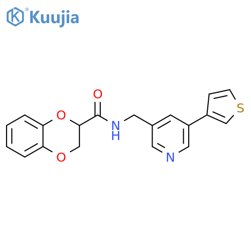 1,4-Benzodioxin-2-carboxamide, 2,3-dihydro-N-[[5-(3-thienyl)-3-pyridinyl]methyl]- structure