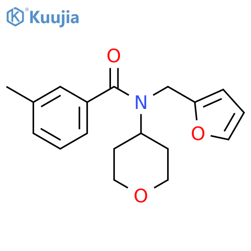 N-[(furan-2-yl)methyl]-3-methyl-N-(oxan-4-yl)benzamide structure