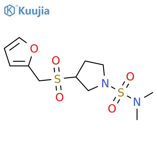 3-[(furan-2-yl)methanesulfonyl]-N,N-dimethylpyrrolidine-1-sulfonamide structure