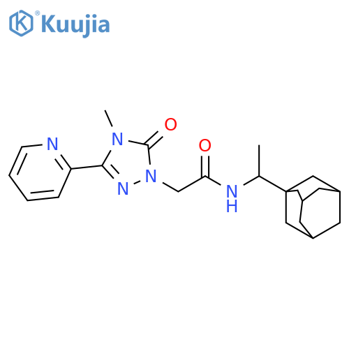 N-[1-(adamantan-1-yl)ethyl]-2-[4-methyl-5-oxo-3-(pyridin-2-yl)-4,5-dihydro-1H-1,2,4-triazol-1-yl]acetamide structure