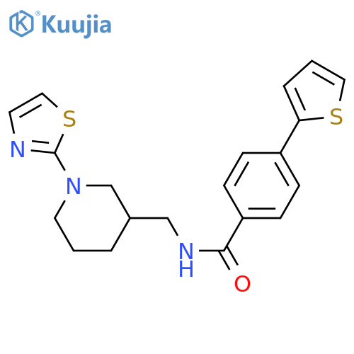 N-[[1-(1,3-thiazol-2-yl)piperidin-3-yl]methyl]-4-thiophen-2-ylbenzamide structure