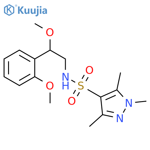 N-[2-methoxy-2-(2-methoxyphenyl)ethyl]-1,3,5-trimethylpyrazole-4-sulfonamide structure