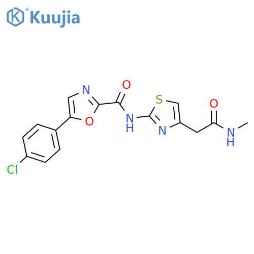 5-(4-chlorophenyl)-N-{4-(methylcarbamoyl)methyl-1,3-thiazol-2-yl}-1,3-oxazole-2-carboxamide structure