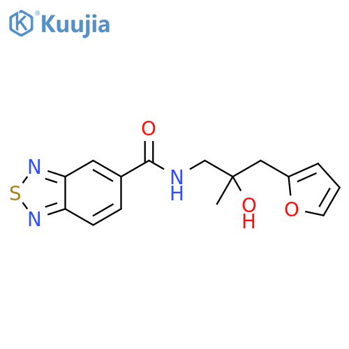 N-[3-(furan-2-yl)-2-hydroxy-2-methylpropyl]-2,1,3-benzothiadiazole-5-carboxamide structure