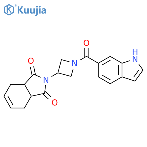 3a,4,7,7a-Tetrahydro-2-[1-(1H-indol-6-ylcarbonyl)-3-azetidinyl]-1H-isoindole-1,3(2H)-dione structure
