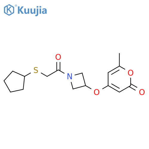 4-[[1-[2-(Cyclopentylthio)acetyl]-3-azetidinyl]oxy]-6-methyl-2H-pyran-2-one structure