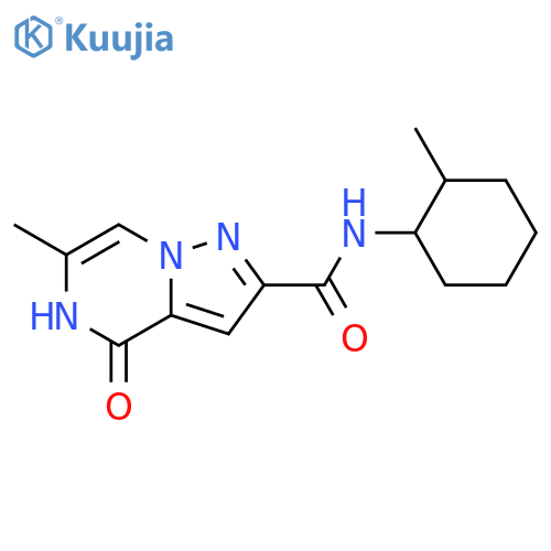 6-methyl-N-(2-methylcyclohexyl)-4-oxo-4H,5H-pyrazolo[1,5-a]pyrazine-2-carboxamide structure