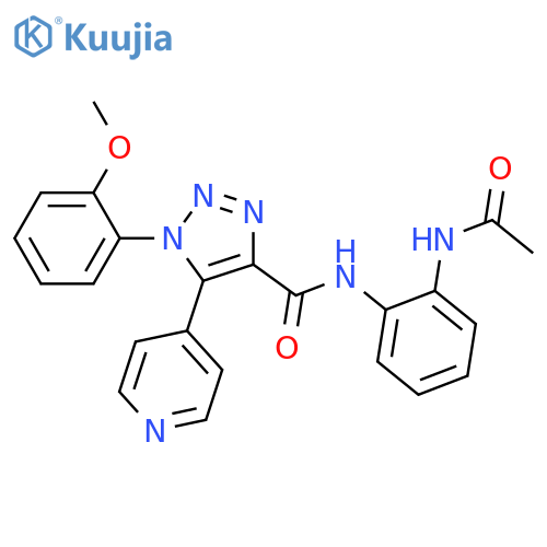 N-(2-acetamidophenyl)-1-(2-methoxyphenyl)-5-(pyridin-4-yl)-1H-1,2,3-triazole-4-carboxamide structure