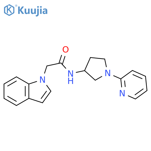 N-[1-(2-Pyridinyl)-3-pyrrolidinyl]-1H-indole-1-acetamide structure