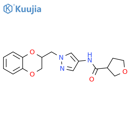 N-[1-[(2,3-Dihydro-1,4-benzodioxin-2-yl)methyl]-1H-pyrazol-4-yl]tetrahydro-3-furancarboxamide structure