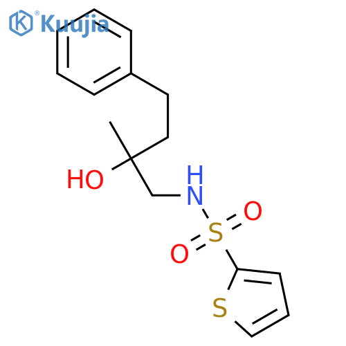 N-(2-hydroxy-2-methyl-4-phenylbutyl)thiophene-2-sulfonamide structure