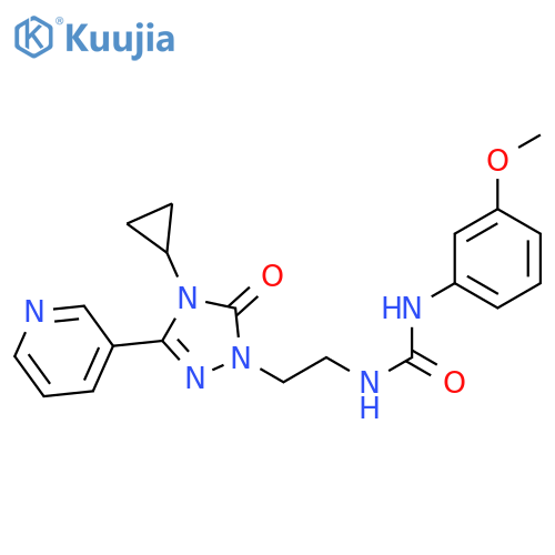 3-{2-[4-cyclopropyl-5-oxo-3-(pyridin-3-yl)-4,5-dihydro-1H-1,2,4-triazol-1-yl]ethyl}-1-(3-methoxyphenyl)urea structure