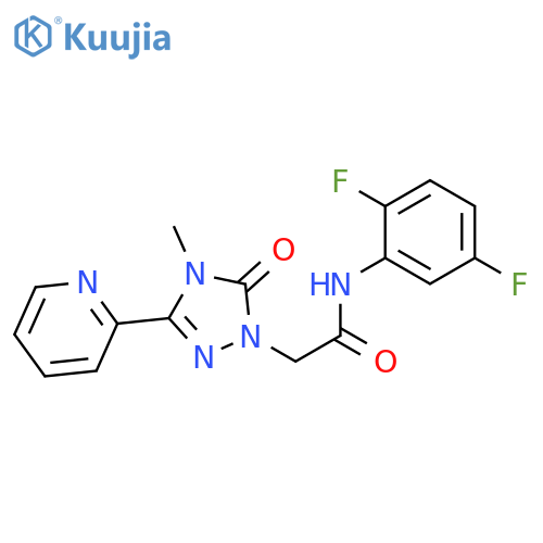 N-(2,5-difluorophenyl)-2-[4-methyl-5-oxo-3-(pyridin-2-yl)-4,5-dihydro-1H-1,2,4-triazol-1-yl]acetamide structure