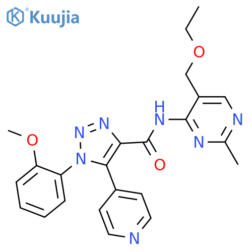 N-[5-(ethoxymethyl)-2-methylpyrimidin-4-yl]-1-(2-methoxyphenyl)-5-(pyridin-4-yl)-1H-1,2,3-triazole-4-carboxamide structure