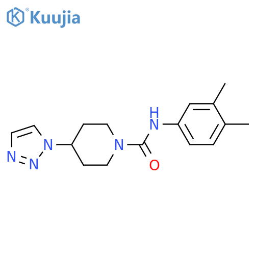 N-(3,4-dimethylphenyl)-4-(triazol-1-yl)piperidine-1-carboxamide structure