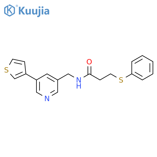 3-(Phenylthio)-N-[[5-(3-thienyl)-3-pyridinyl]methyl]propanamide structure