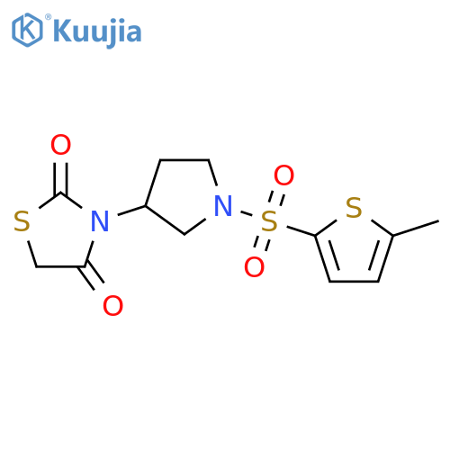 3-[1-[(5-Methyl-2-thienyl)sulfonyl]-3-pyrrolidinyl]-2,4-thiazolidinedione structure
