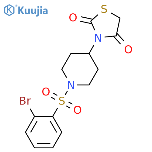 3-[1-(2-bromophenyl)sulfonylpiperidin-4-yl]-1,3-thiazolidine-2,4-dione structure