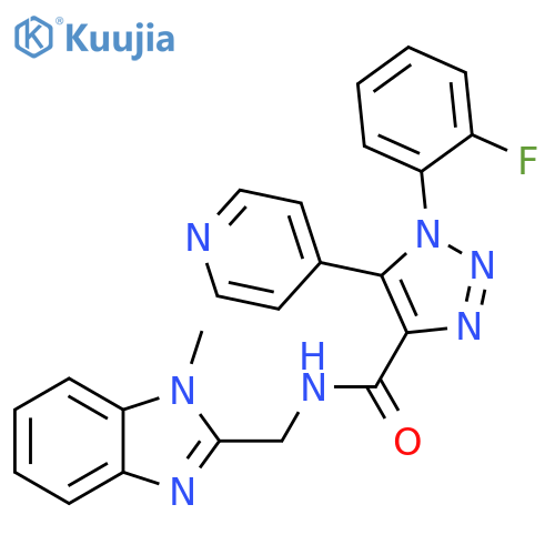 1-(2-fluorophenyl)-N-[(1-methyl-1H-1,3-benzodiazol-2-yl)methyl]-5-(pyridin-4-yl)-1H-1,2,3-triazole-4-carboxamide structure