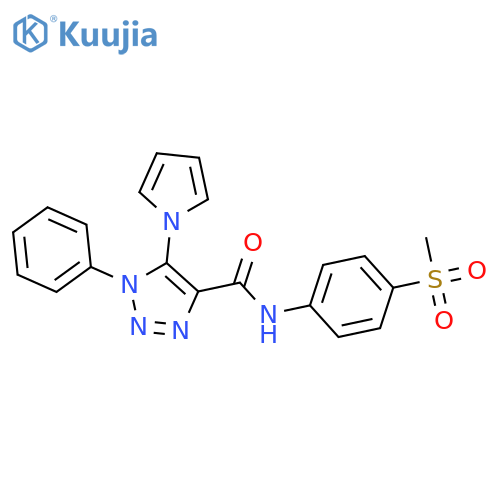 N-(4-methanesulfonylphenyl)-1-phenyl-5-(1H-pyrrol-1-yl)-1H-1,2,3-triazole-4-carboxamide structure