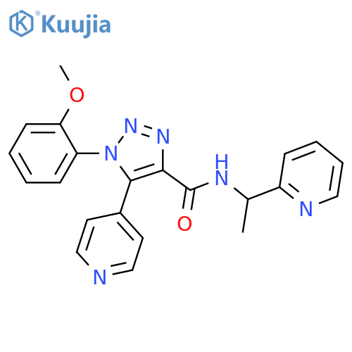 1-(2-methoxyphenyl)-N-[1-(pyridin-2-yl)ethyl]-5-(pyridin-4-yl)-1H-1,2,3-triazole-4-carboxamide structure