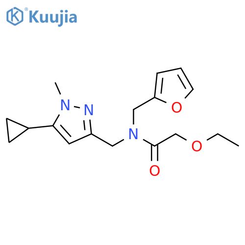 N-[(5-cyclopropyl-1-methyl-1H-pyrazol-3-yl)methyl]-2-ethoxy-N-[(furan-2-yl)methyl]acetamide structure