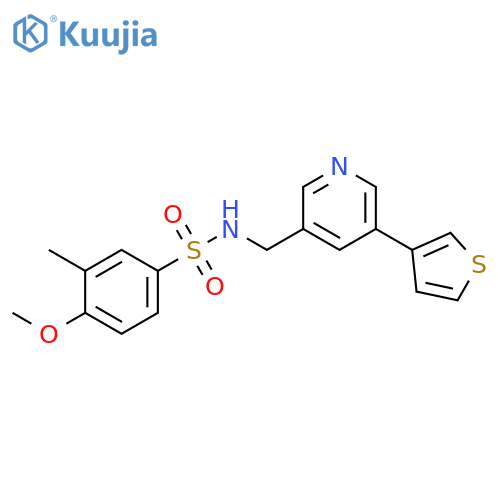 4-Methoxy-3-methyl-N-[[5-(3-thienyl)-3-pyridinyl]methyl]benzenesulfonamide structure