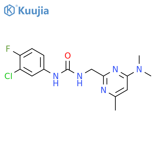 1-(3-chloro-4-fluorophenyl)-3-{[4-(dimethylamino)-6-methylpyrimidin-2-yl]methyl}urea structure